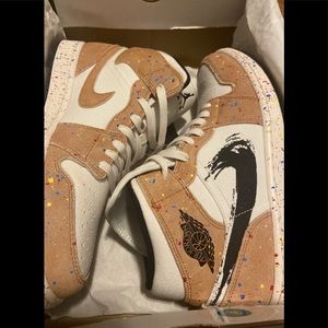 Air Jordan 1 kid brushstroke paint splatter.